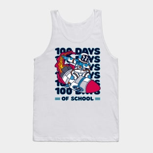 100 days of school typography featuring Astronauts dabbing on a rocket #1 Tank Top